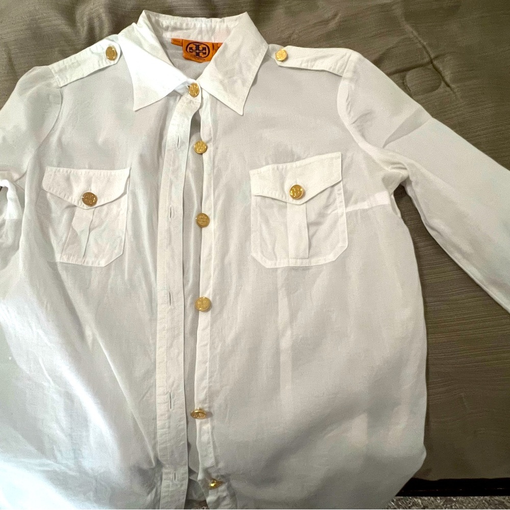 ‼️SOLD‼️ Tory Burch white button down shirt